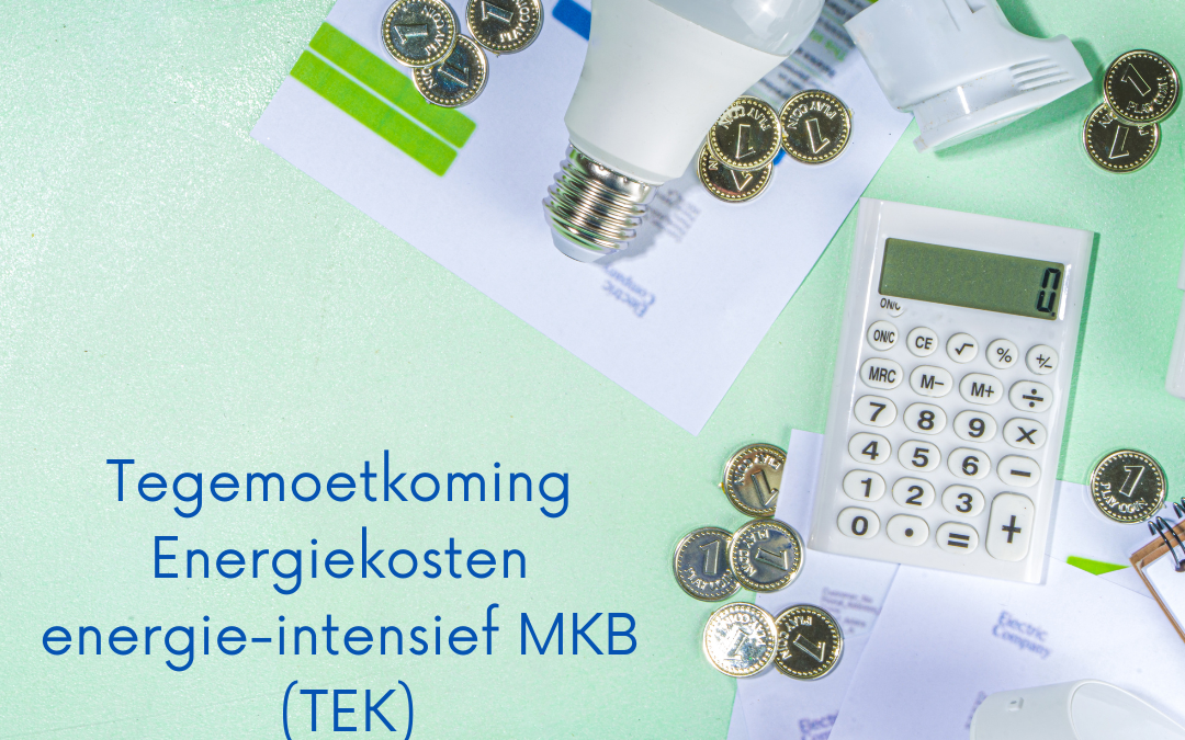 Vaststelling tegemoetkoming Energiekosten energie-intensief mkb (TEK)