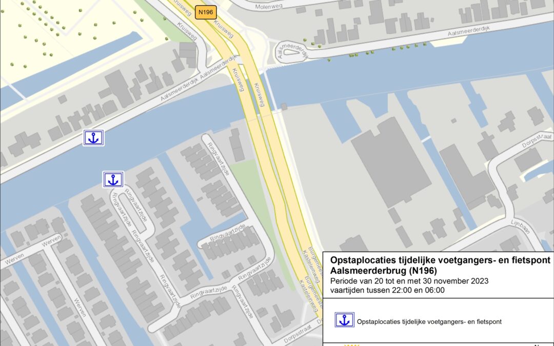 Afsluiting Aalsmeerderbrug (N196) van 20-30 november a.s.